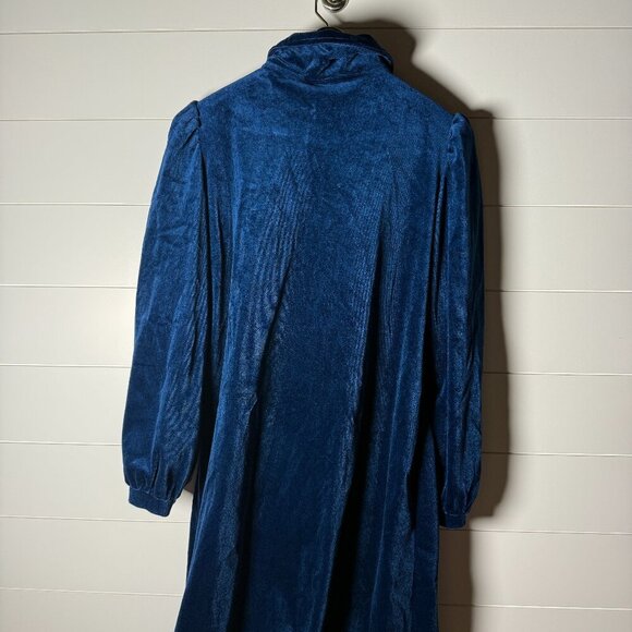 Vintage CJS Robe Housecoat Teal Blue Womens - Picture 4 of 8